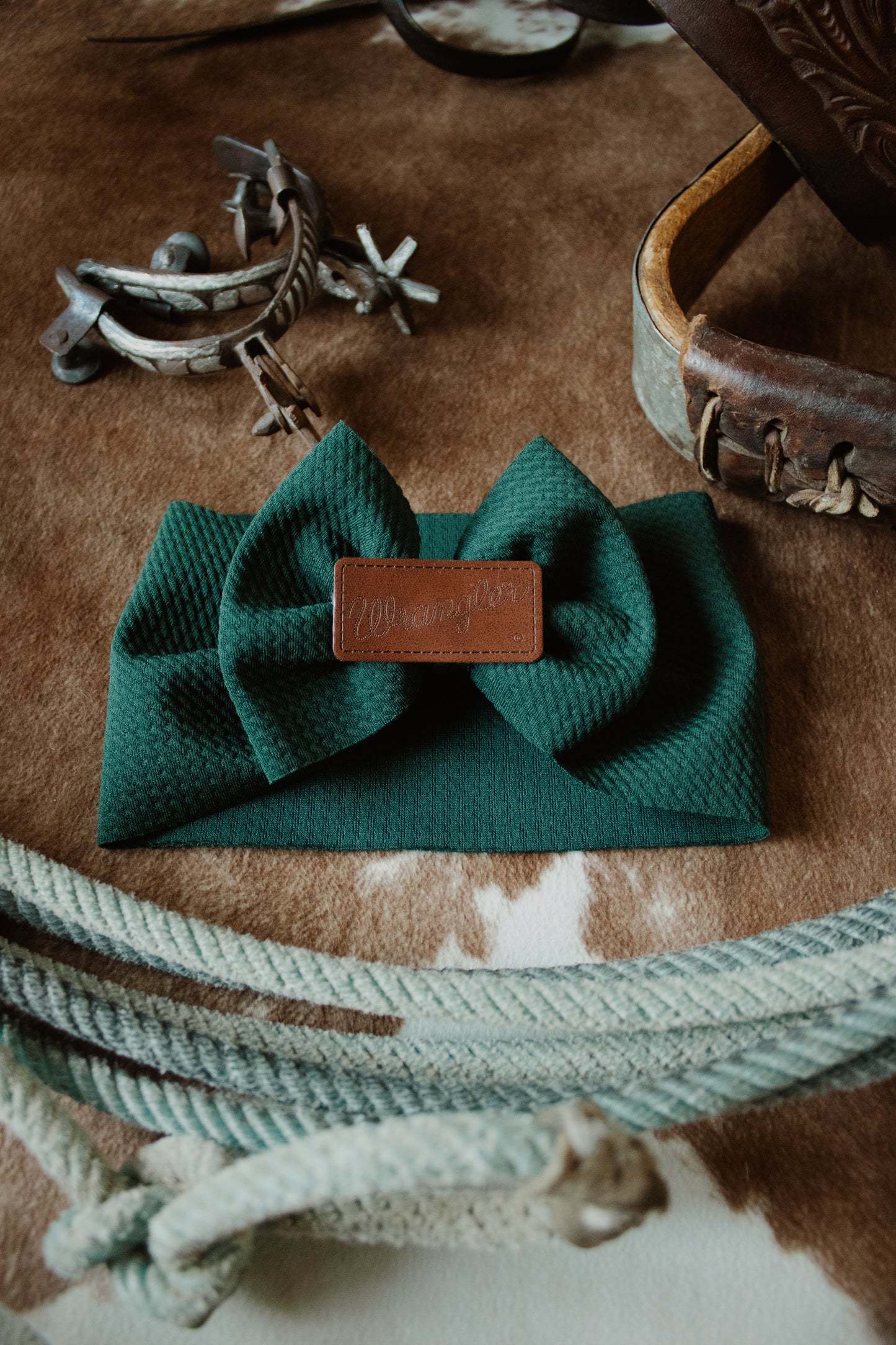 Hunter Green Wrangler Patch Bow