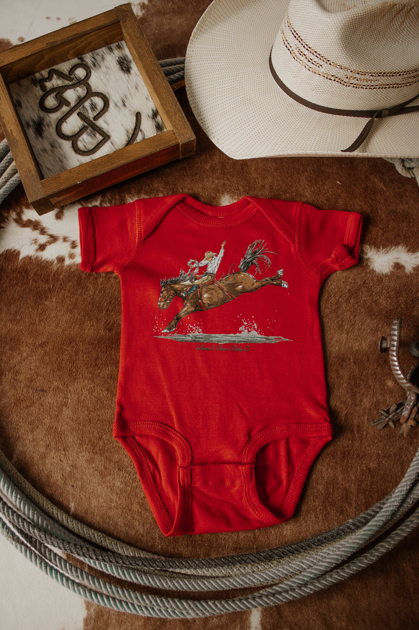 Bronc Rider Onesie - Red