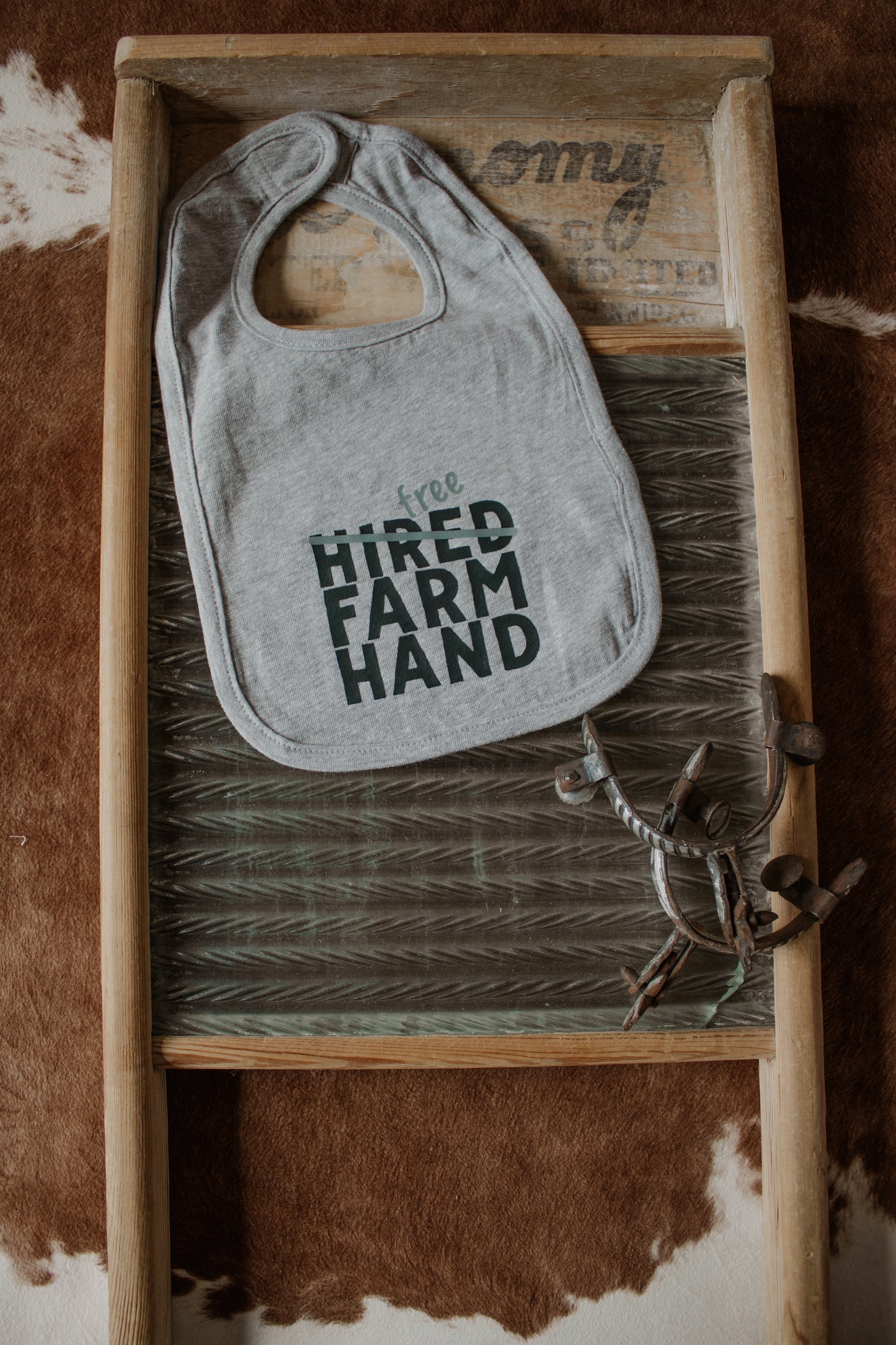 Free Farm Hand Bib - Grey