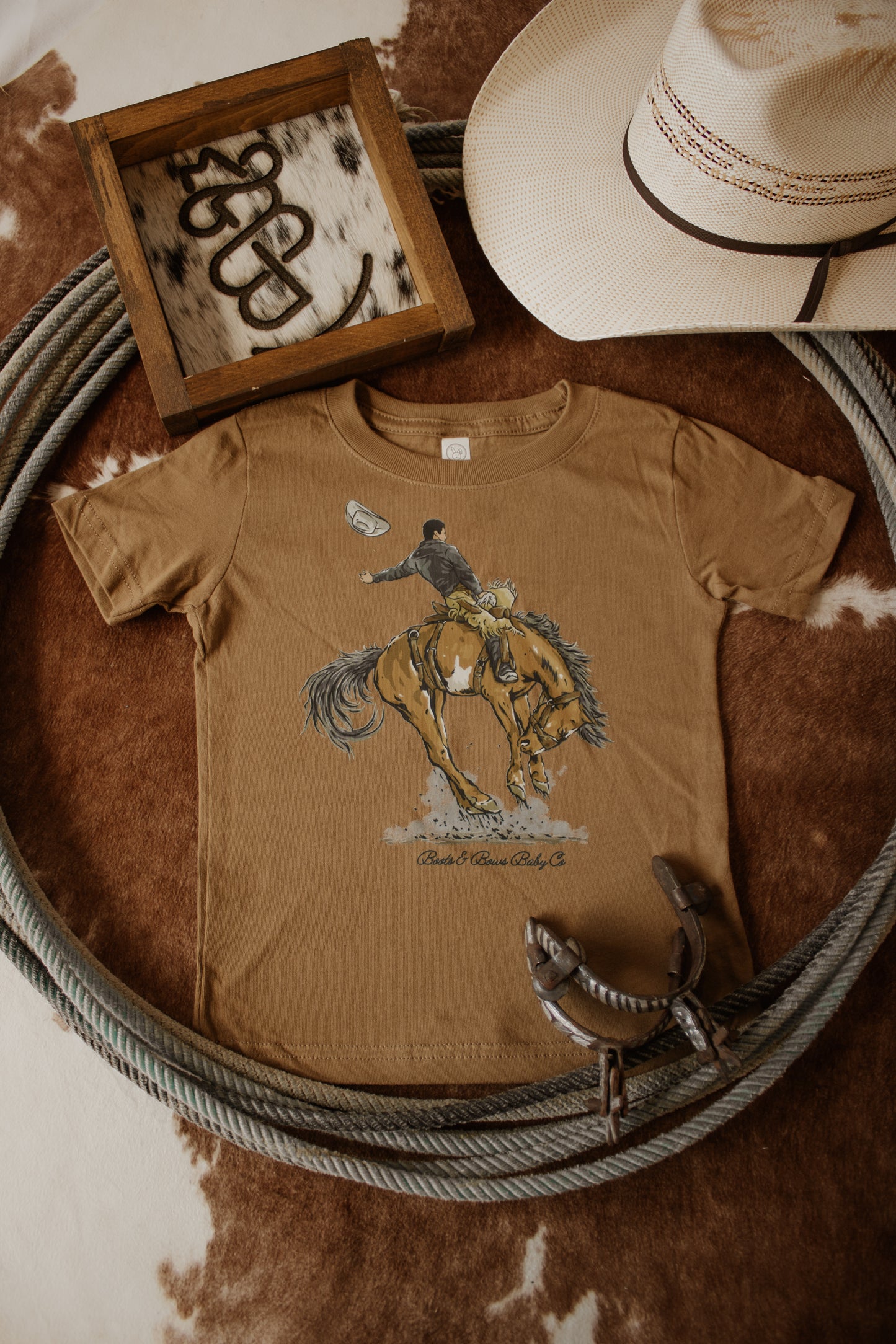 Bronc Rider Toddler Tee - Brown