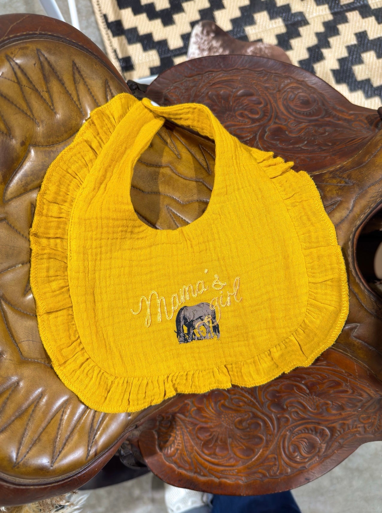 Yellow Mamas Girl Muslin Bib