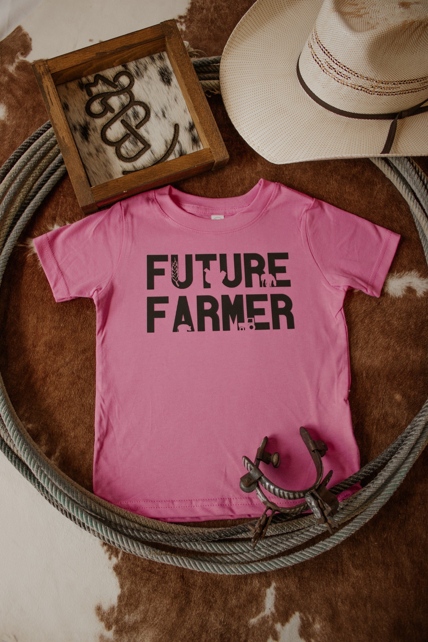 Future Farmer Toddler Tee - Hot Pink