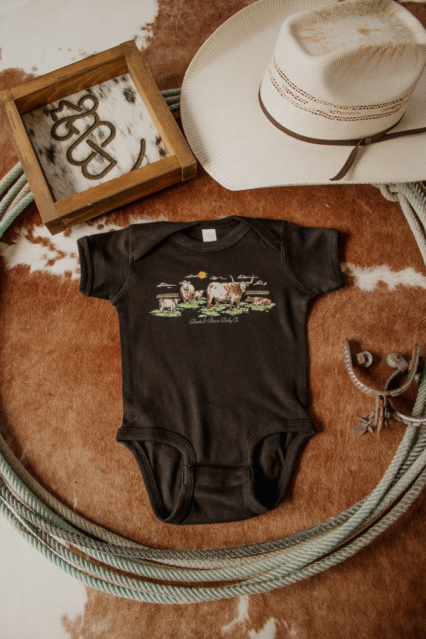 Longhorn Onesie - Black