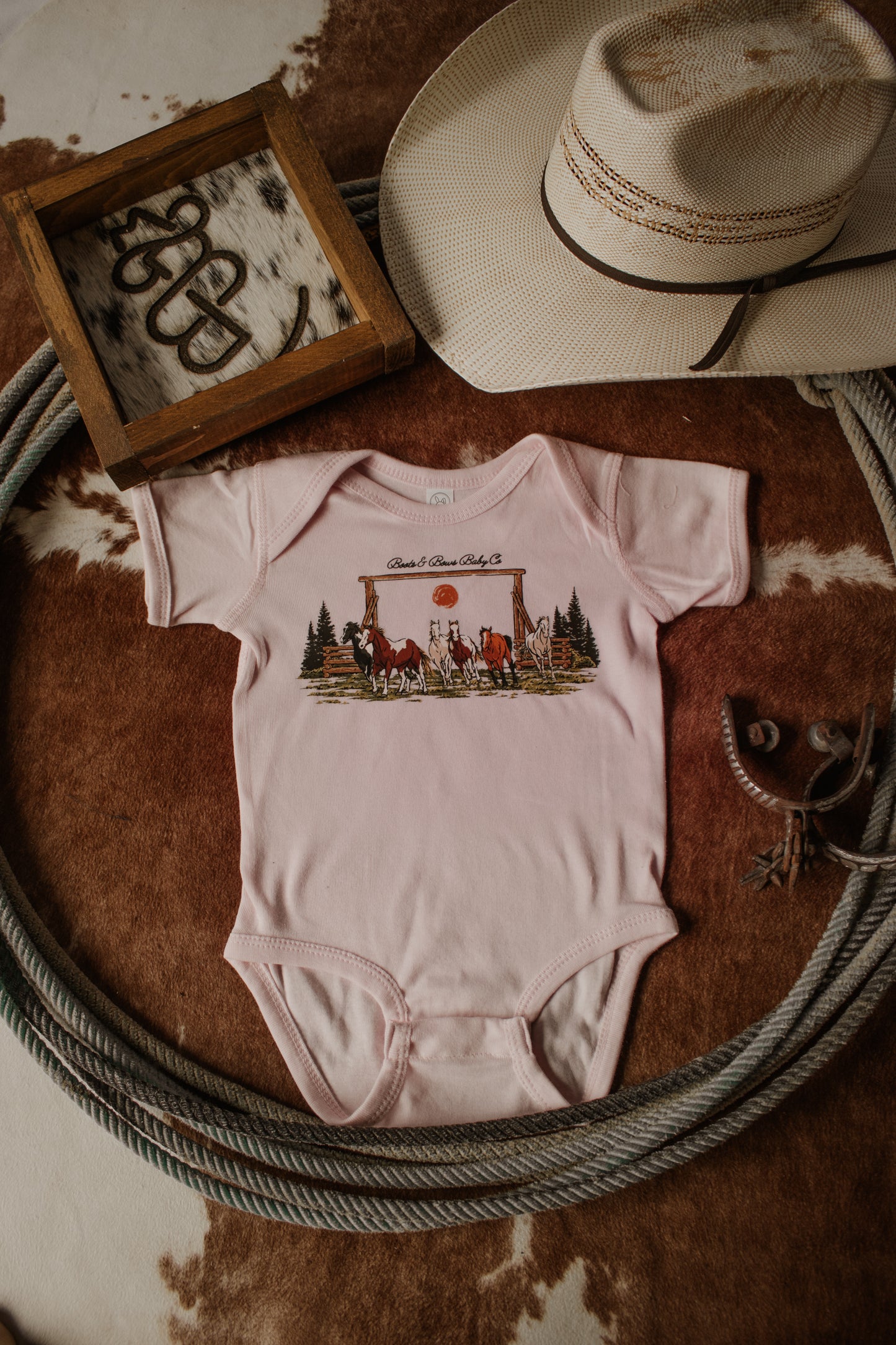 Wild Horses Onesie - Light Pink