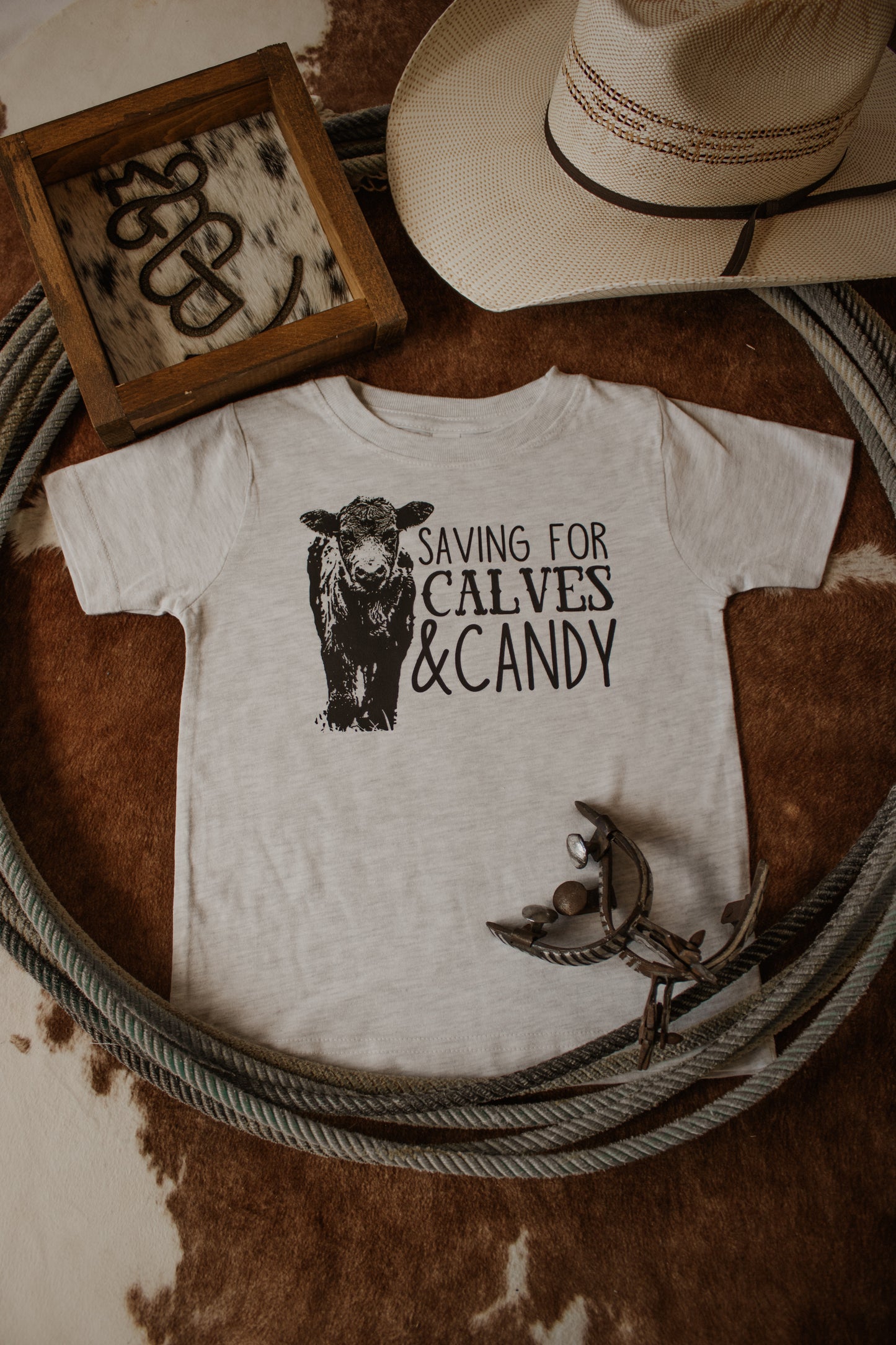 Saving for Calves & Candy Toddler Tee - Light Grey