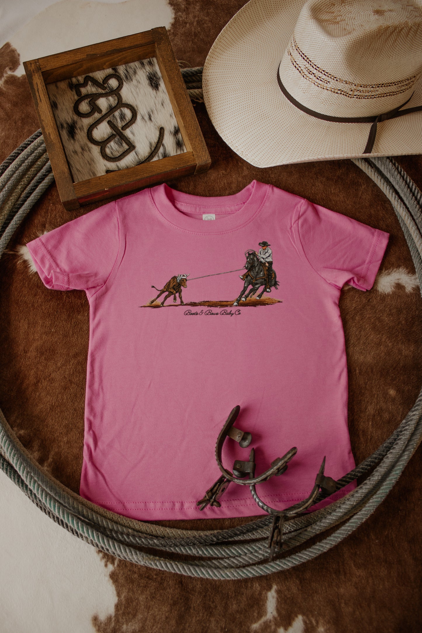 Roping Toddler Tee - Hot Pink