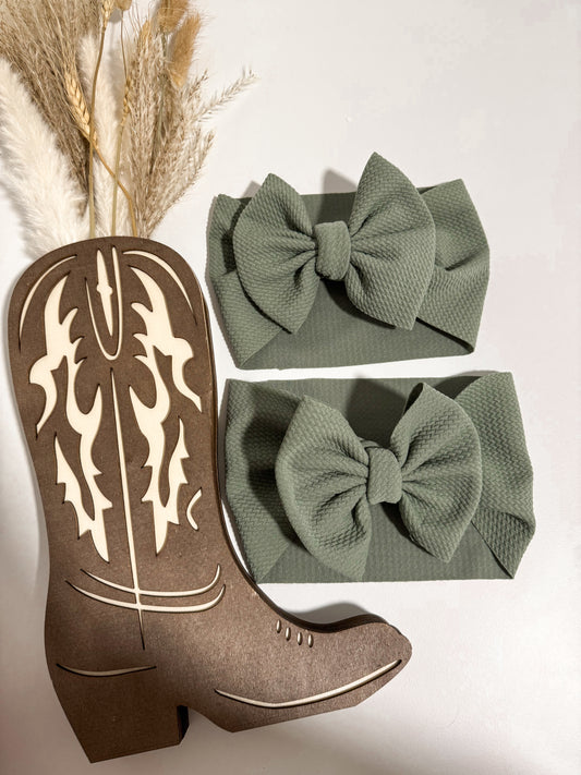 Sage Head Wrap Bow