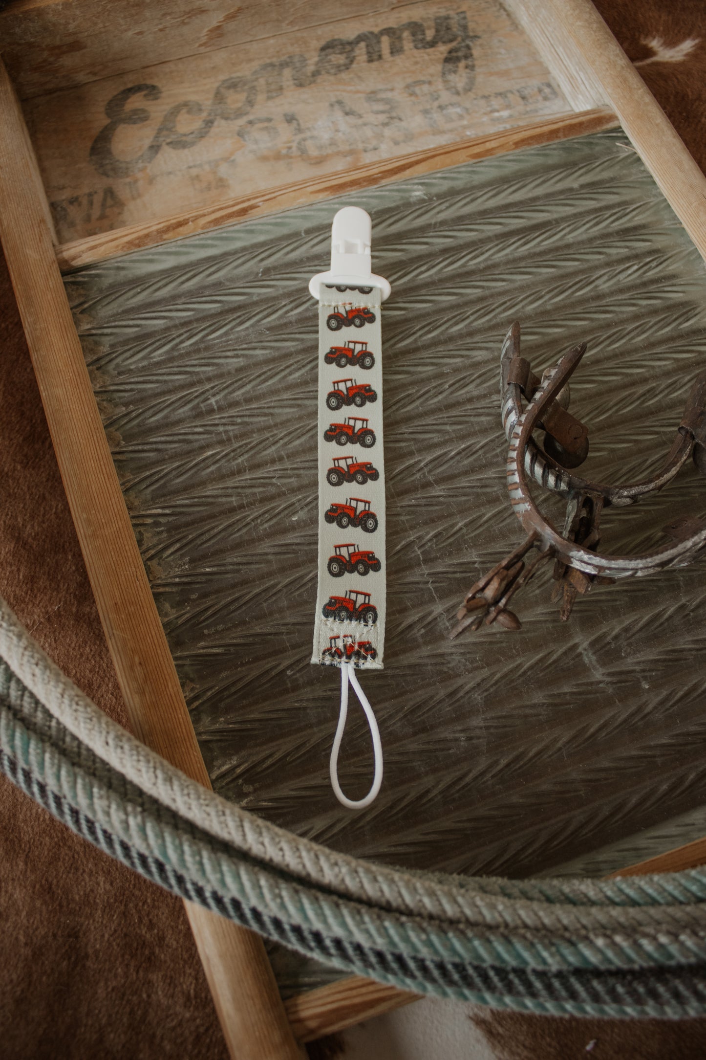 Red Tractor Paci Clip