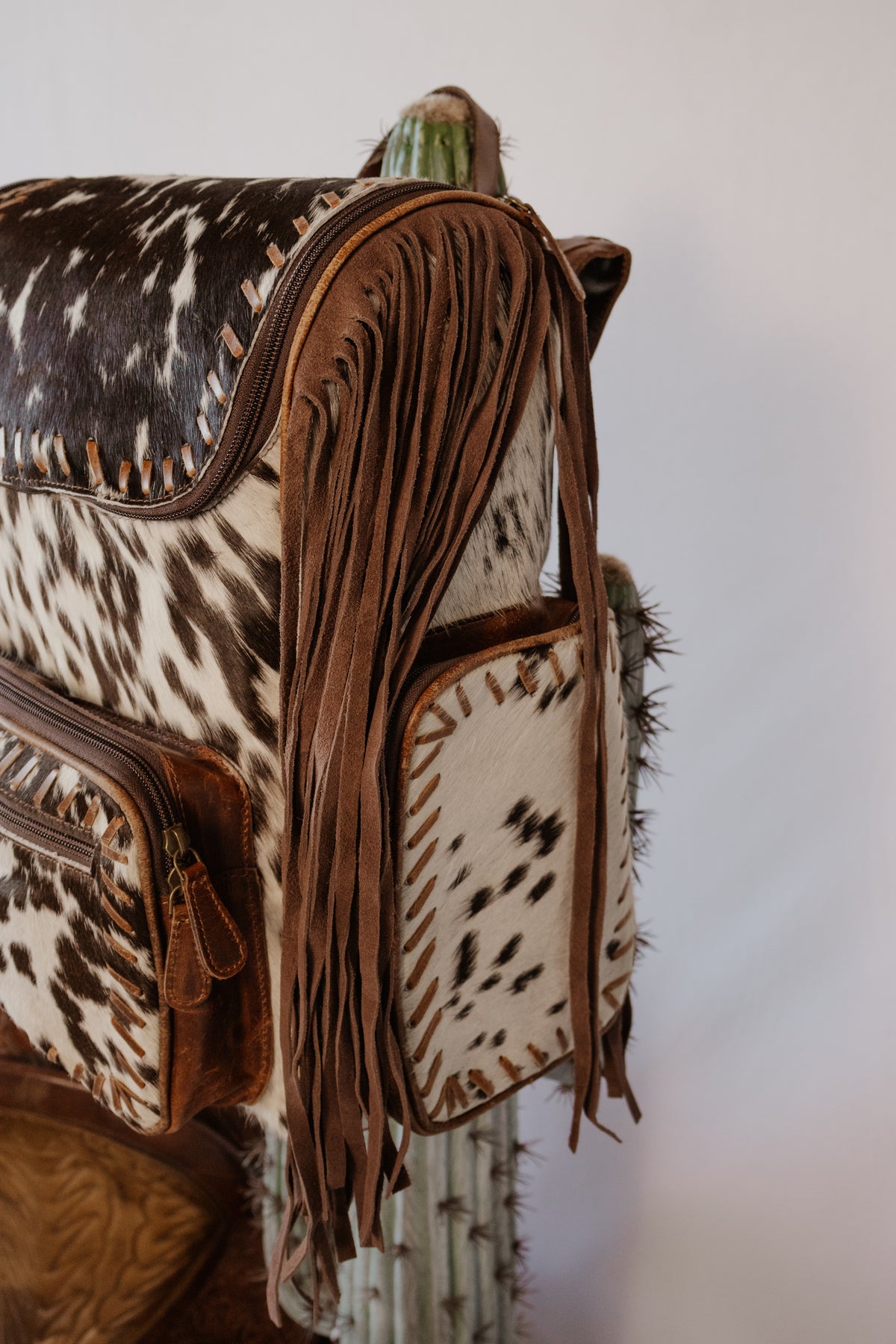 Fringe Cowhide Diaper Bag