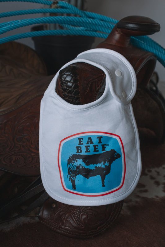 Eat Beef - White Drool Bib