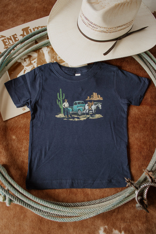 Desert Cowboy Navy Toddler Tee