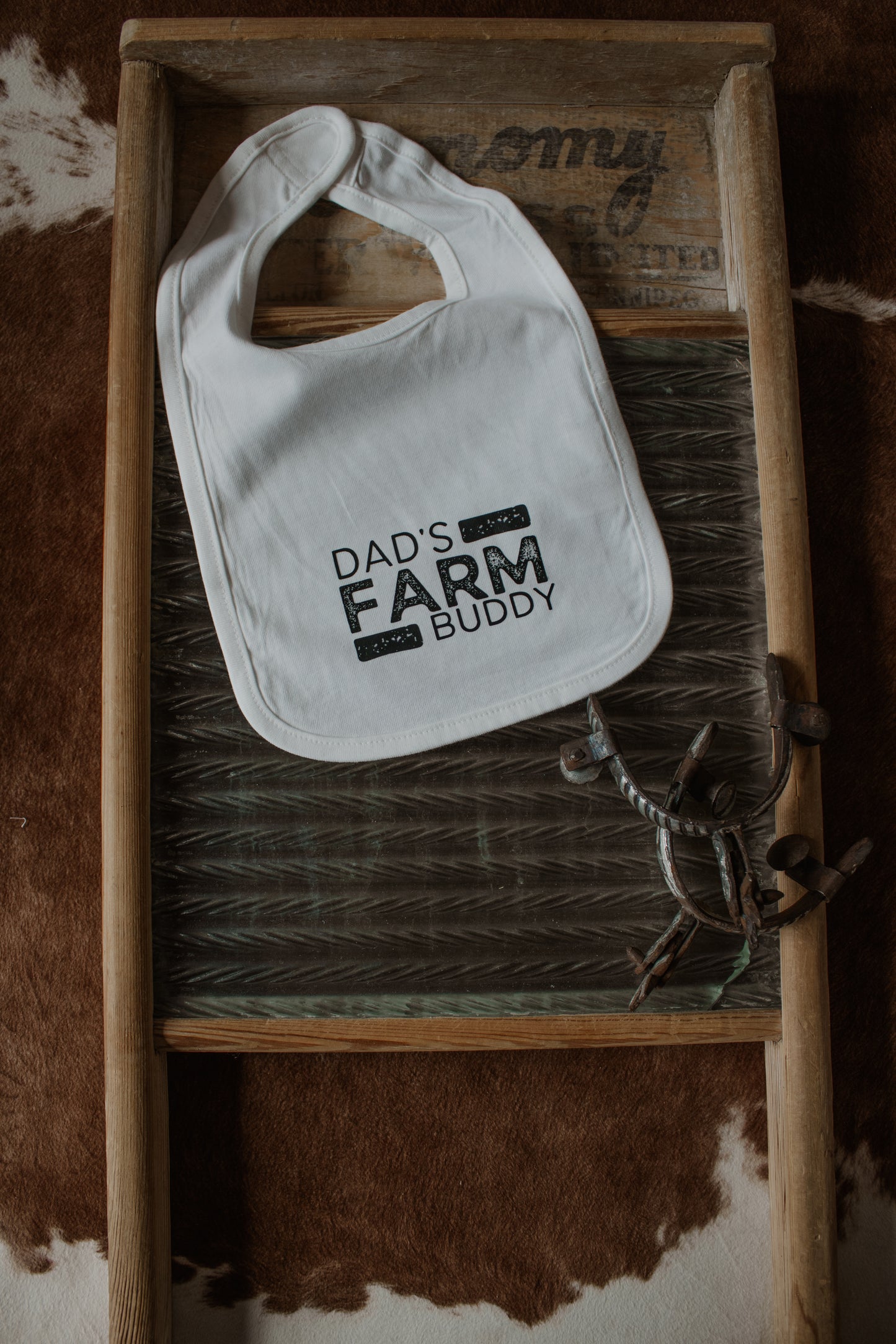 Dad’s Farm Buddy Bib - White