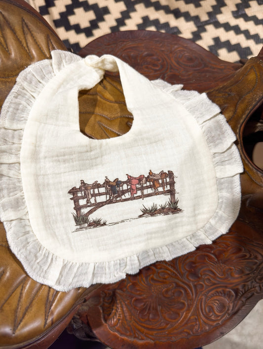Cream Saddle Muslin Bib
