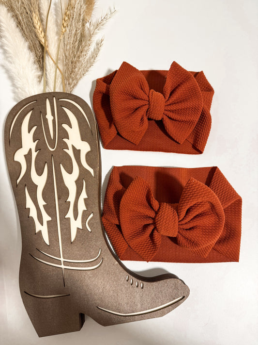 Rust Head Wrap Bow