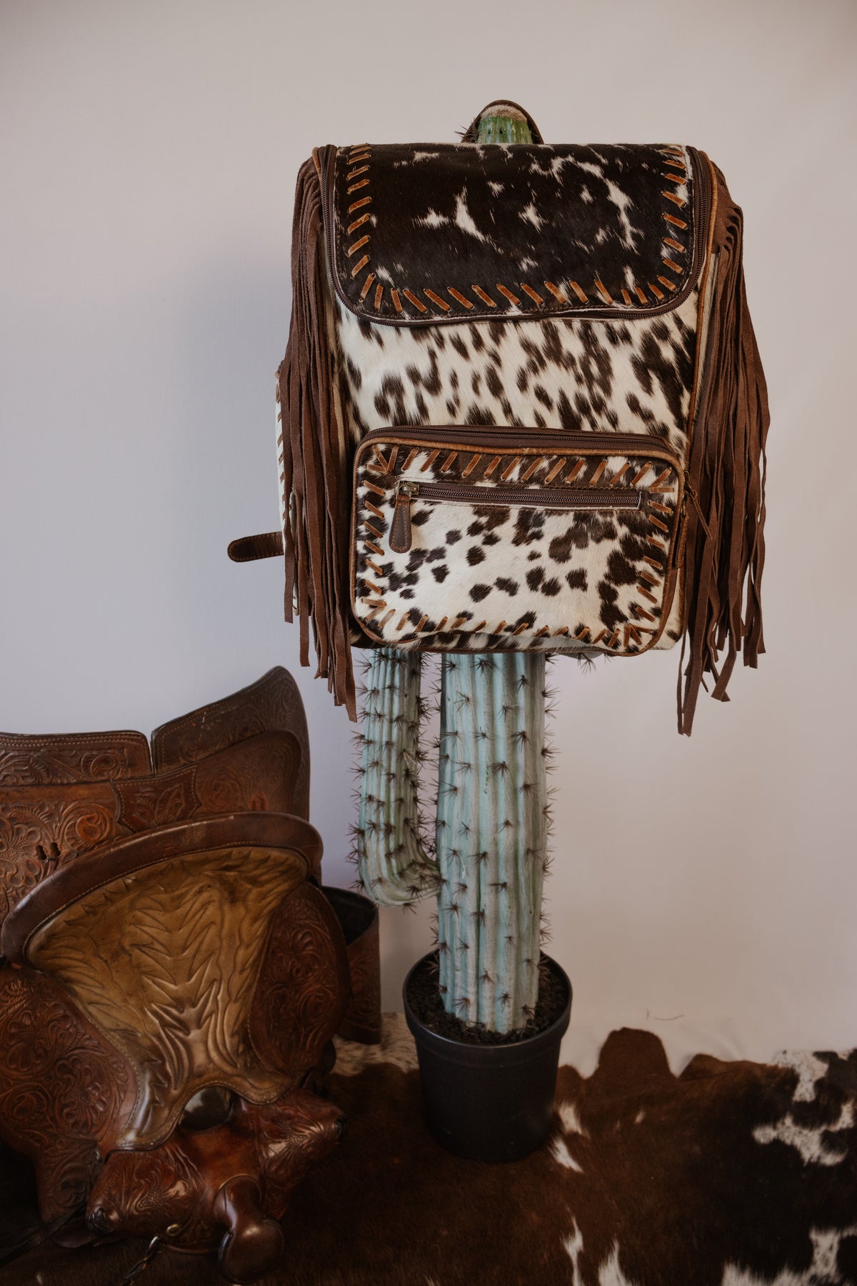 Fringe Cowhide Diaper Bag