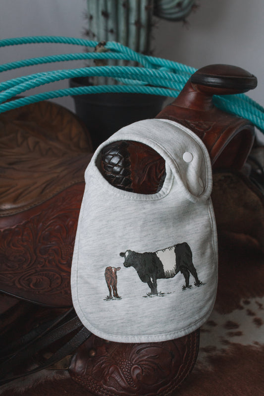 Cows - Grey Drool Bib