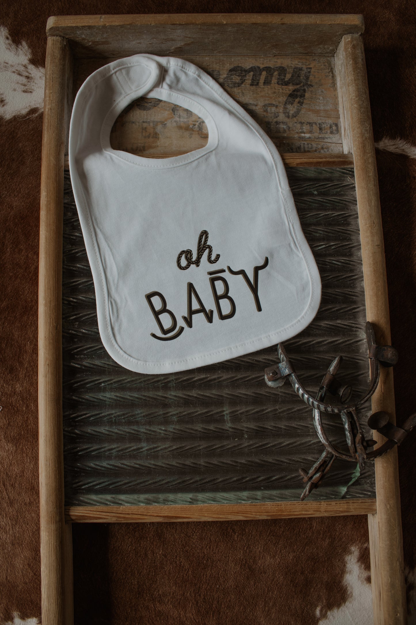 Oh Baby Bib - White