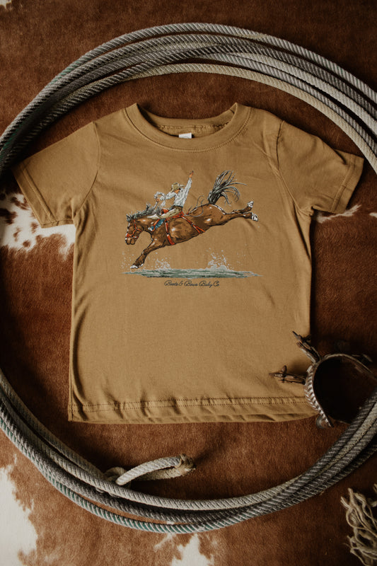 Bronc Rider Toddler Tee - Brown