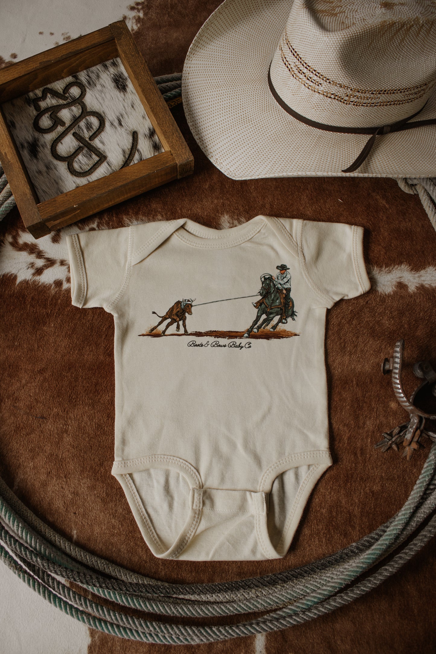Calf Roper Onesie - Cream
