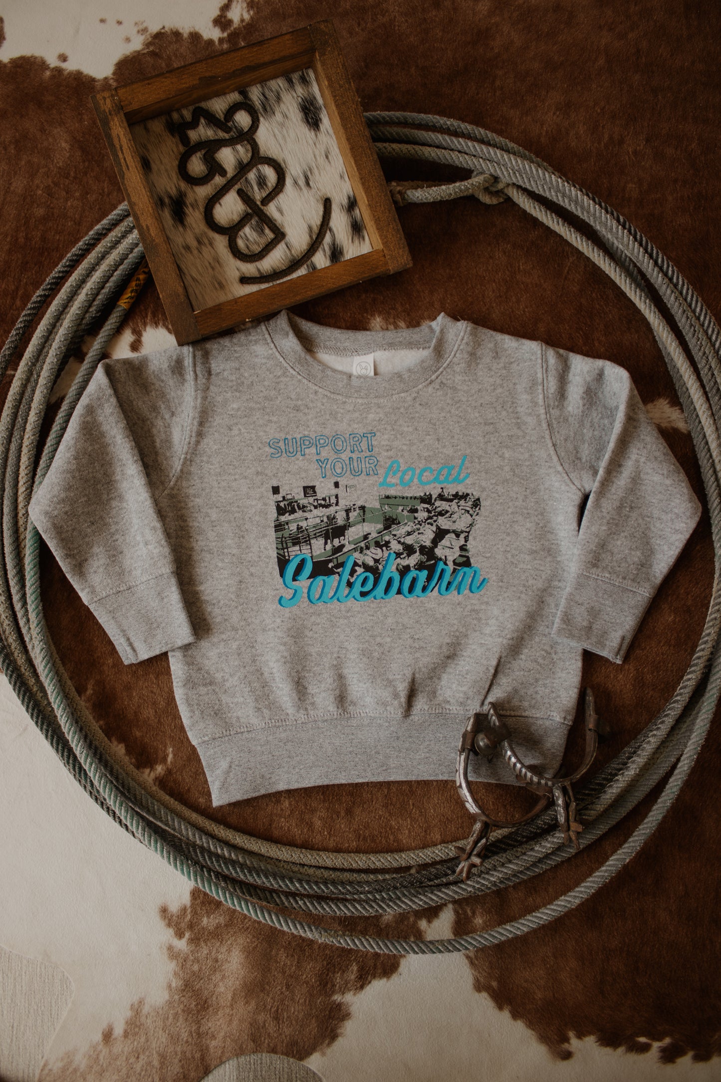 Support Your Local Salebarn Toddler Fleece Crewneck - Grey