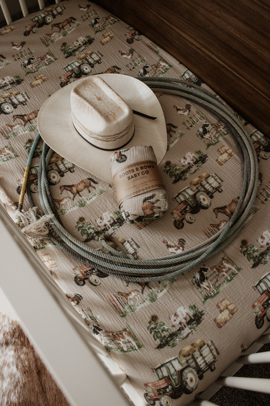 Farmyard Crib Sheet