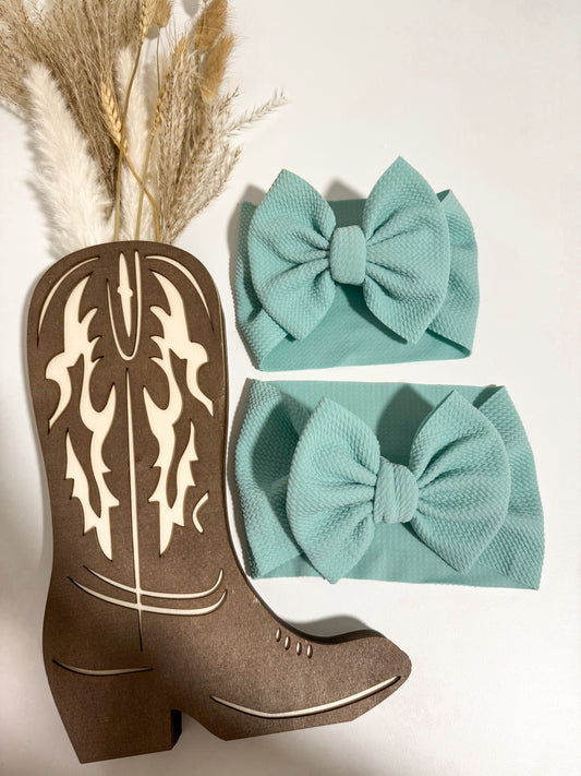 Pastel Turquoise Head Wrap Bow
