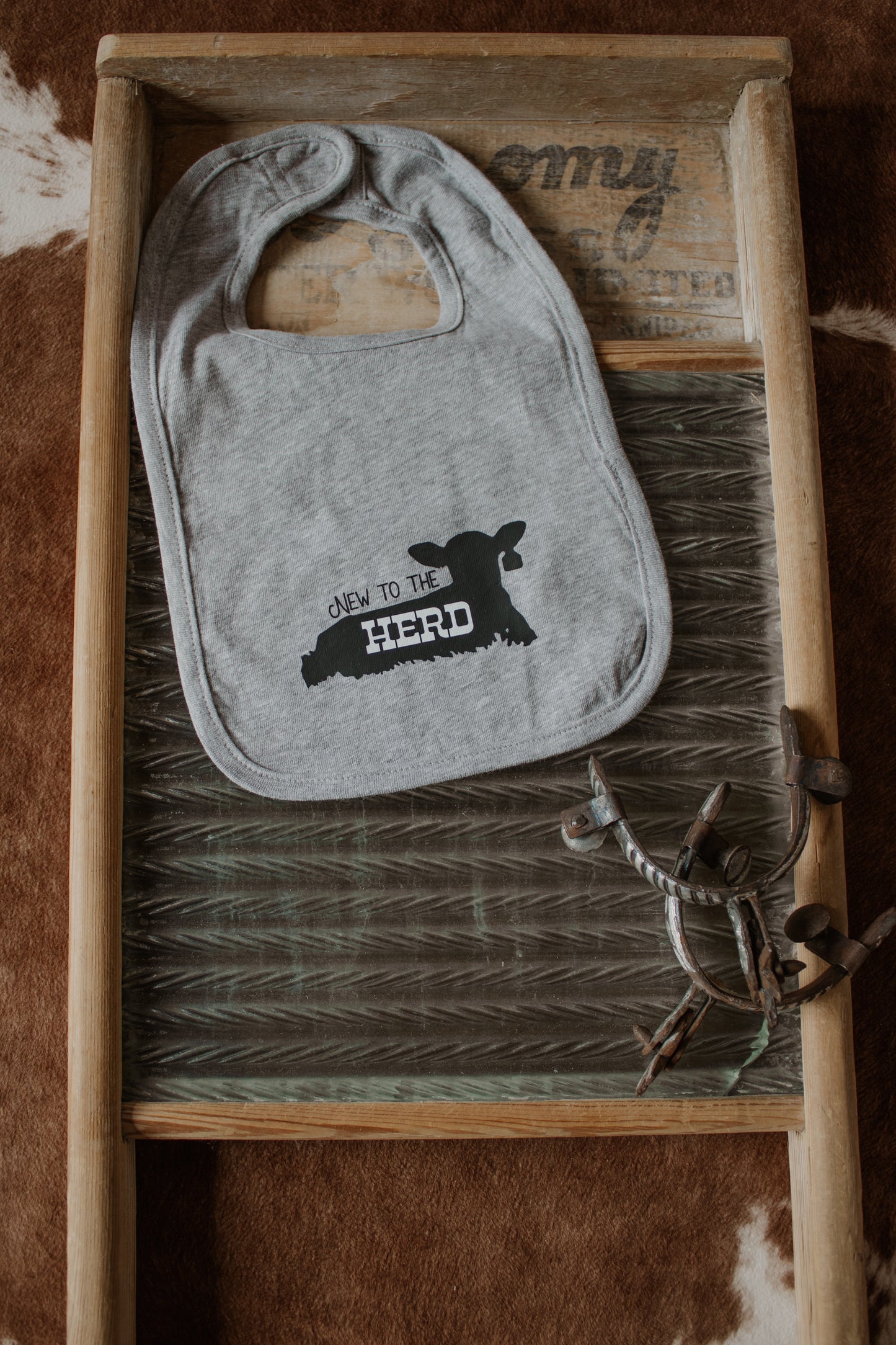 New to the Herd Bib - Grey
