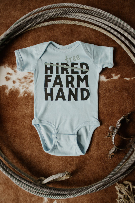 Free Farm Hand Onesie - Blue