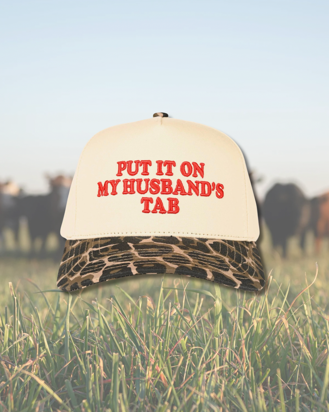 Cheetah Put it on my Husband’s Tab Embroidered SnapBack Trucker Hat