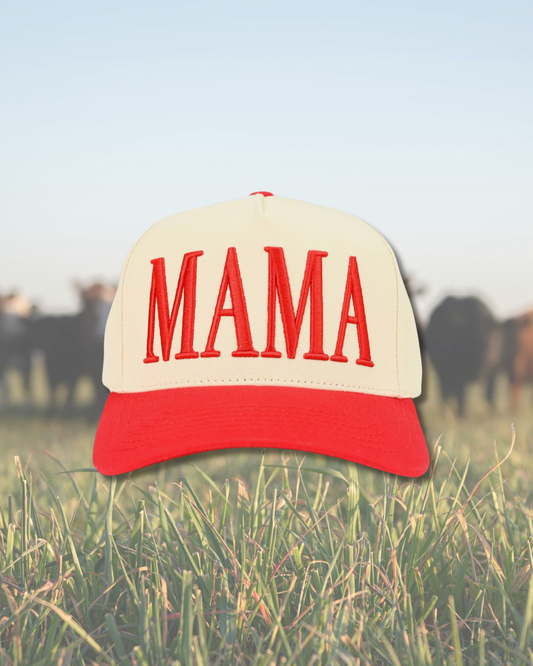 Red Mama Embroidered SnapBack Trucker Hat