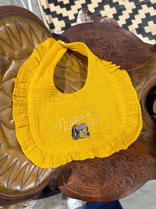 Yellow Mamas Girl Muslin Bib