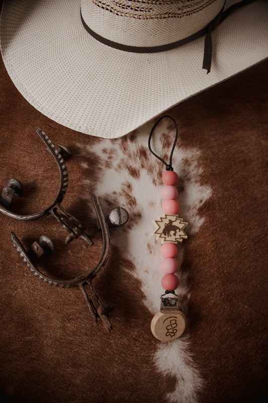 Pink Bronc Rider Paci Clip