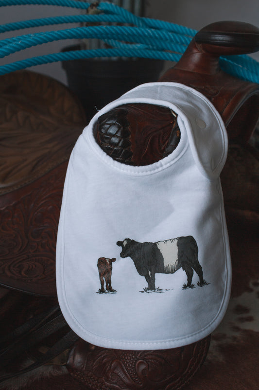 Cows - White Drool Bib