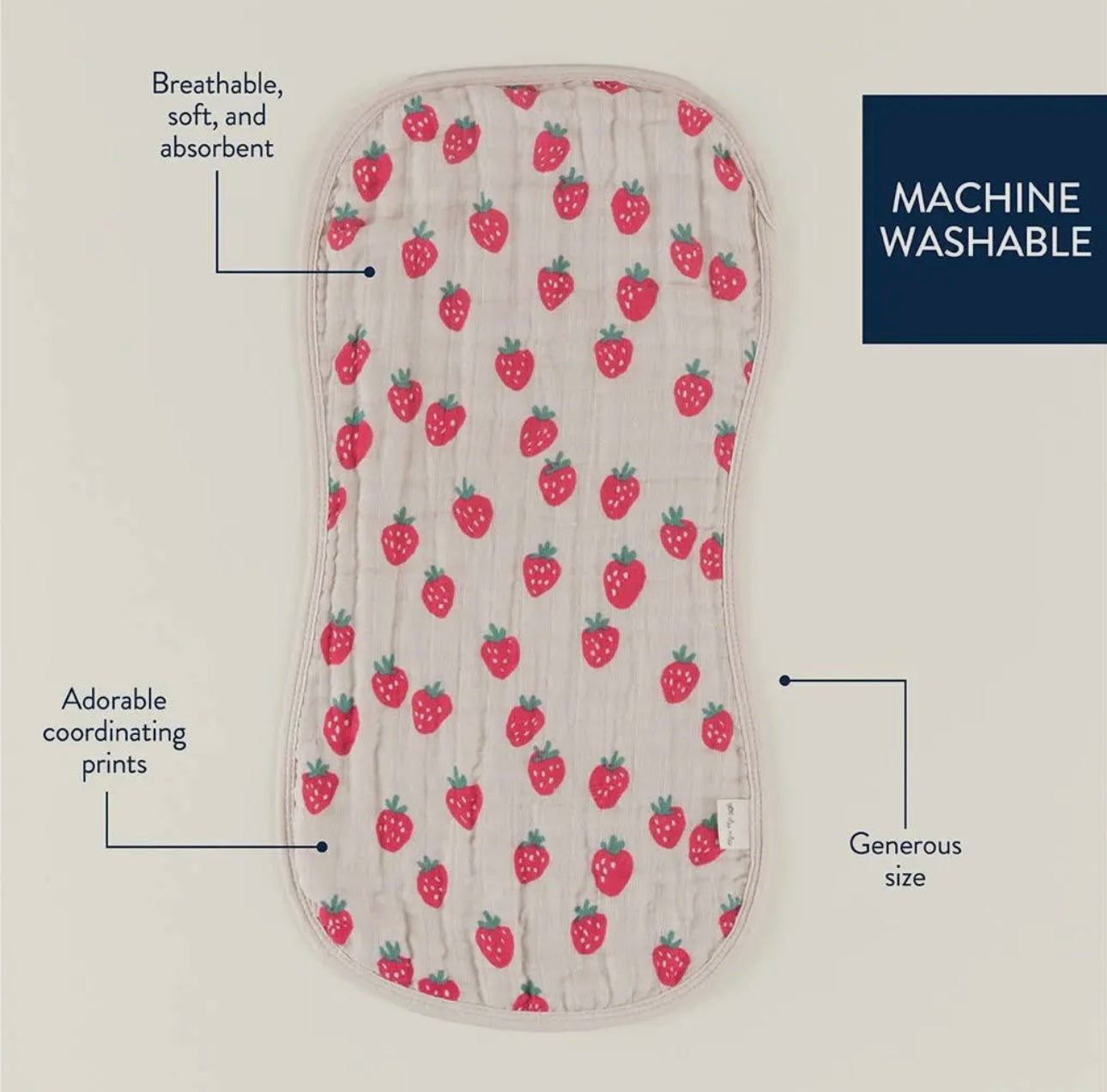 Itzy Burp Cloths™ Strawberries & Cream