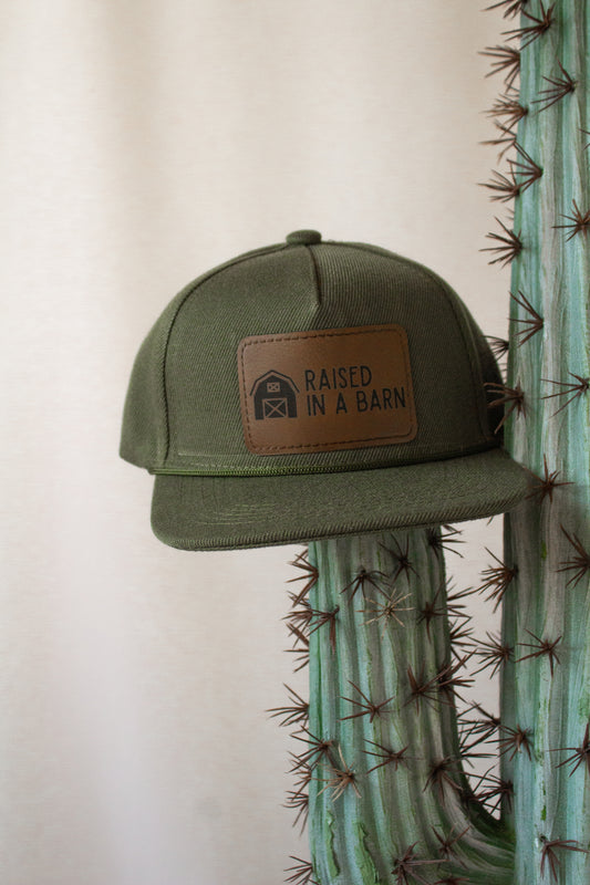 Raised in a Barn - Dark Green Snapback Hat