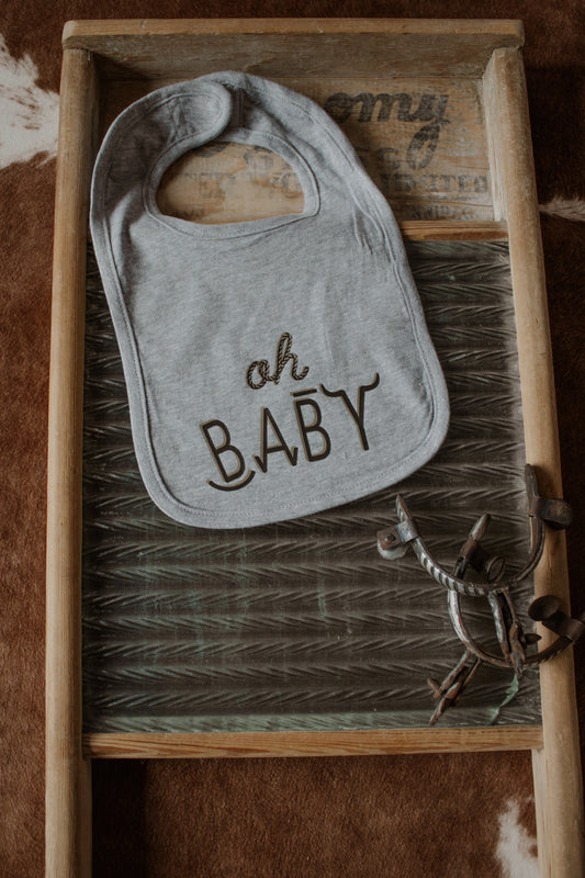 Oh Baby Bib - Grey