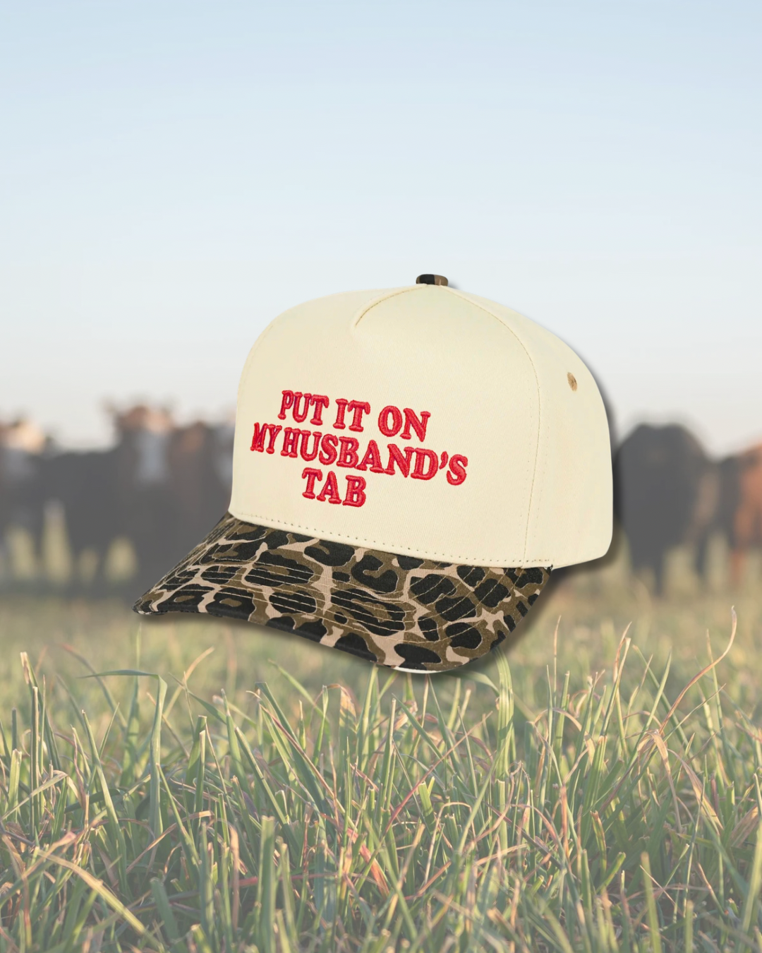 Cheetah Put it on my Husband’s Tab Embroidered SnapBack Trucker Hat