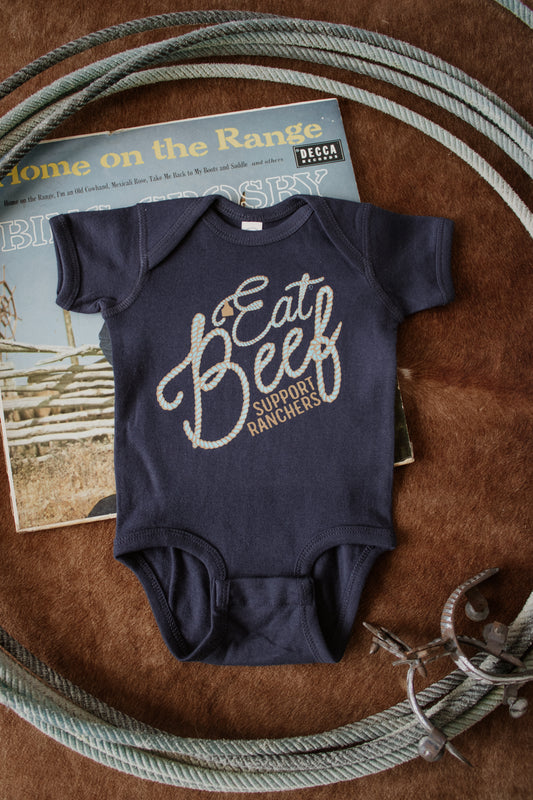 Eat Beef Navy Onesie