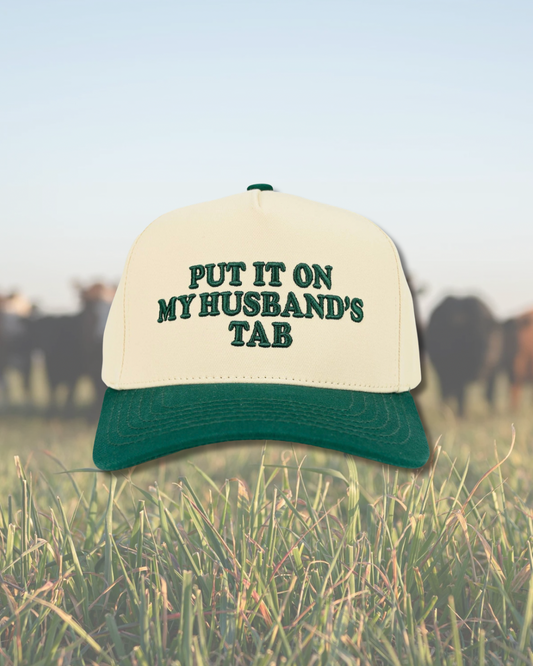Green Put it on my Husband’s Tab Embroidered SnapBack Trucker Hat
