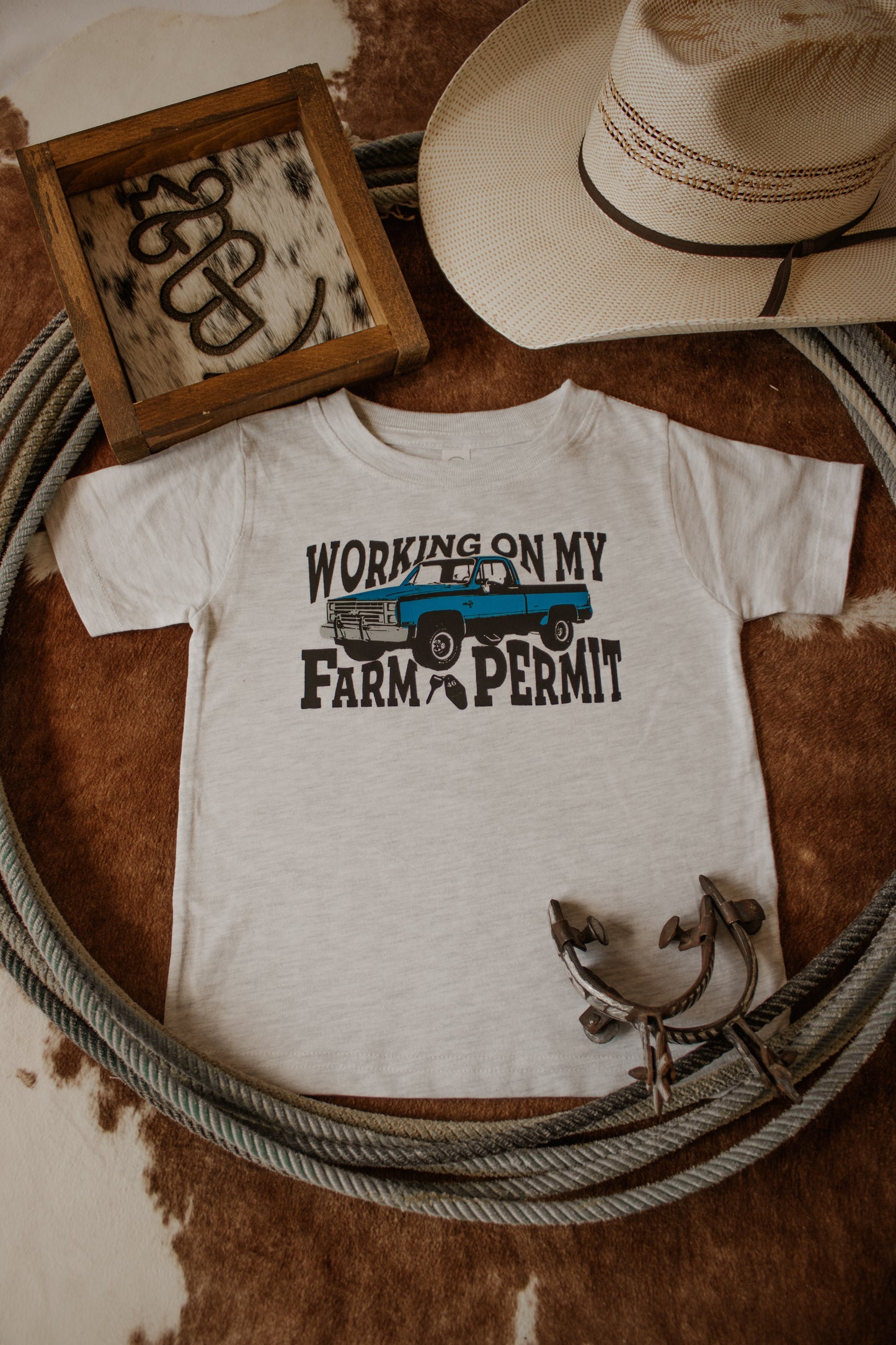 Working on my Farm Permit Toddler Tee - Light Grey