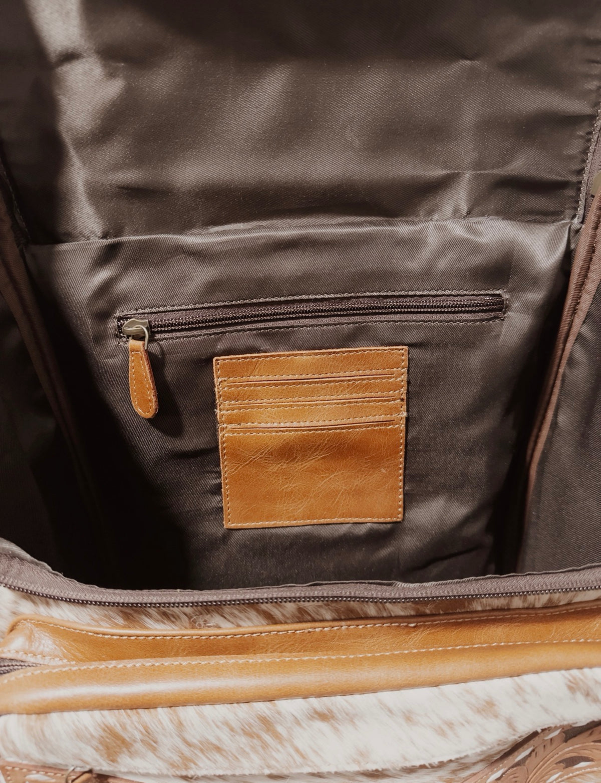 Tan Tooled Cowhide Diaper Bag