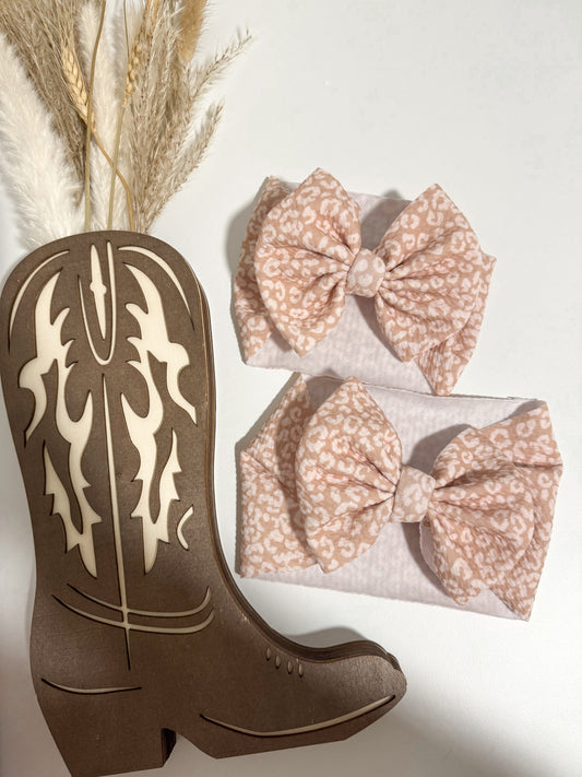 Leopard Head Wrap Bow