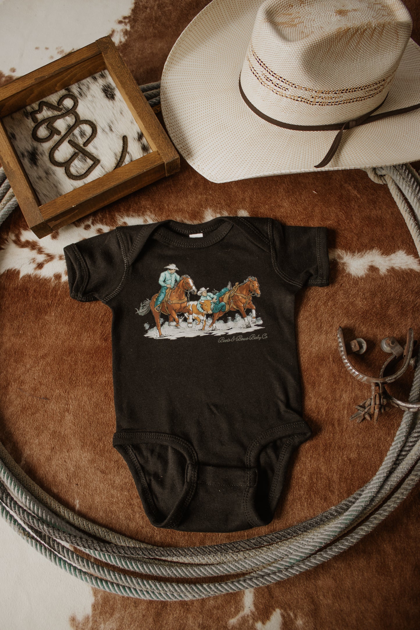 Steer Wrestling Onesie - Black