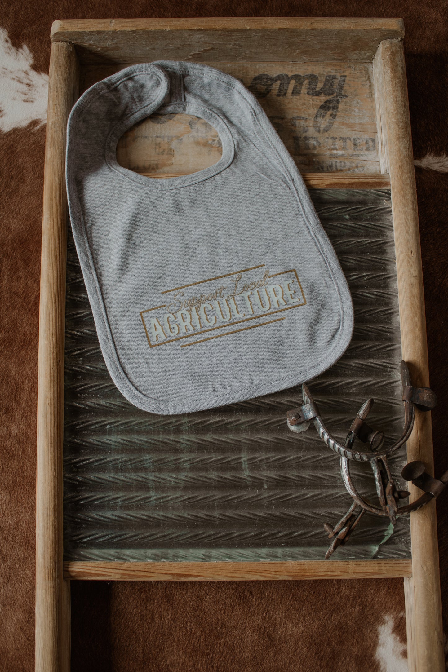 Support Local Agriculture Bib - Grey