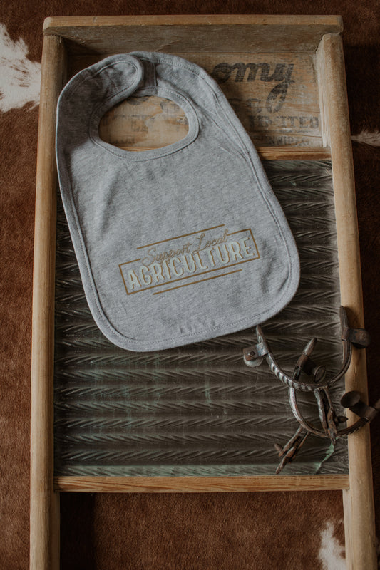 Support Local Agriculture Bib - Grey
