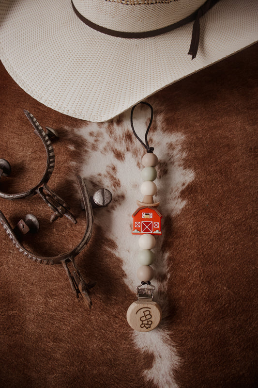 Red Barn Paci Clip